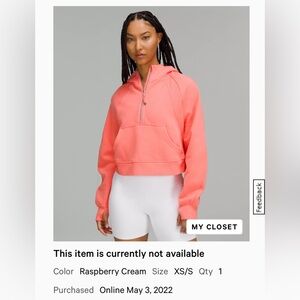 Scuba Oversized Half-Zip
Hoodie
Colour Raspberry Cream
Size XS/S